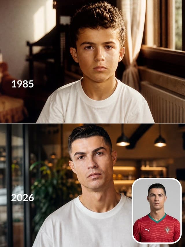 Infographic / Edu Visual - Footballer Then vs Now Transformation — output