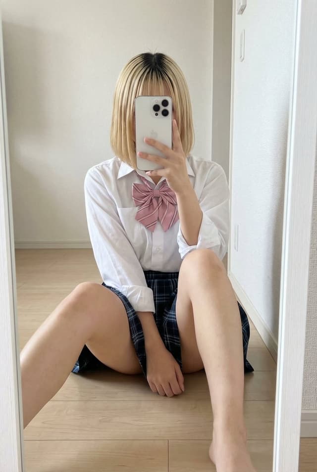 Profile / Avatar - Detailed JSON Prompt for Asian Schoolgirl Mirror Selfie — output