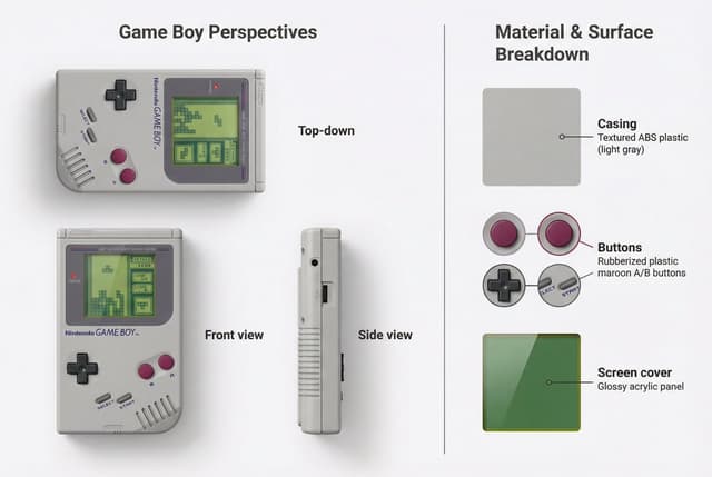 E-commerce Main Image - Nintendo Game Boy Product Showcase Infographic with Tetris — output
