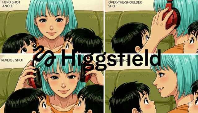 Grid of four camera angles from reference image — output