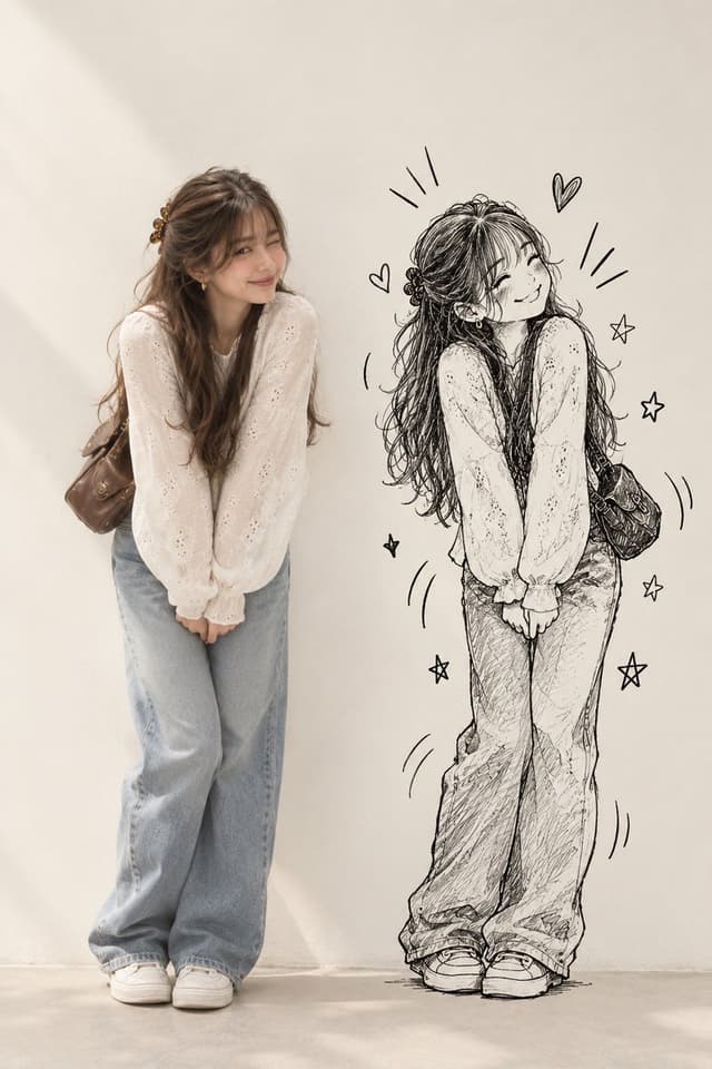 Profile / Avatar - Real Person Doodle Shadow Prompt — output