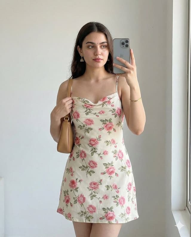 Profile / Avatar - Romantic Floral Dress Mirror Selfie — output