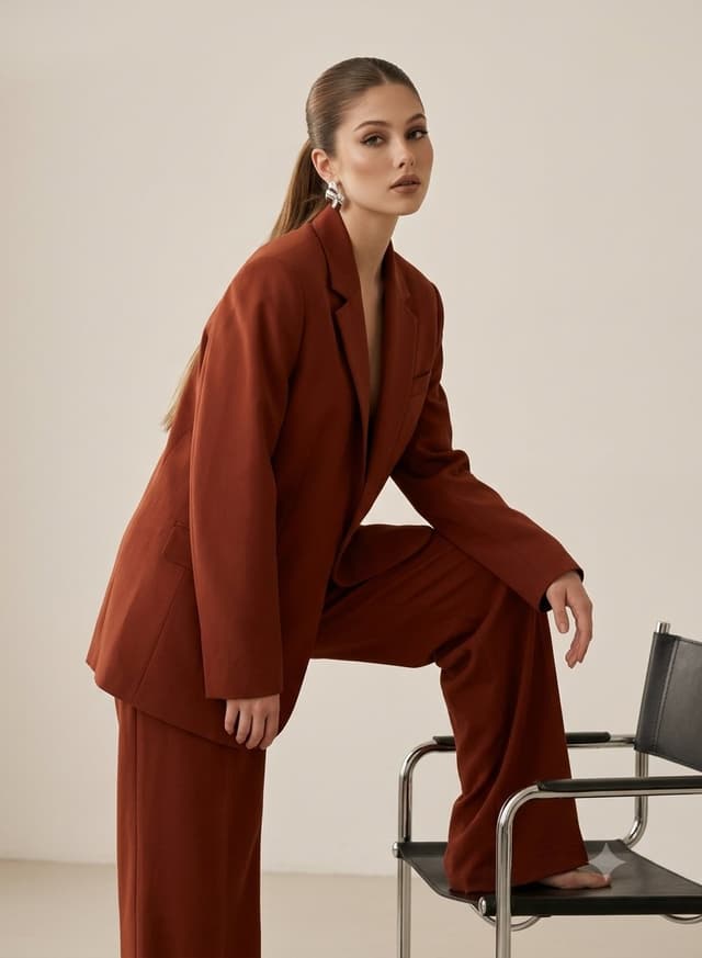 Social Media Post - Minimalist Oversized Suit Editorial Portrait — output