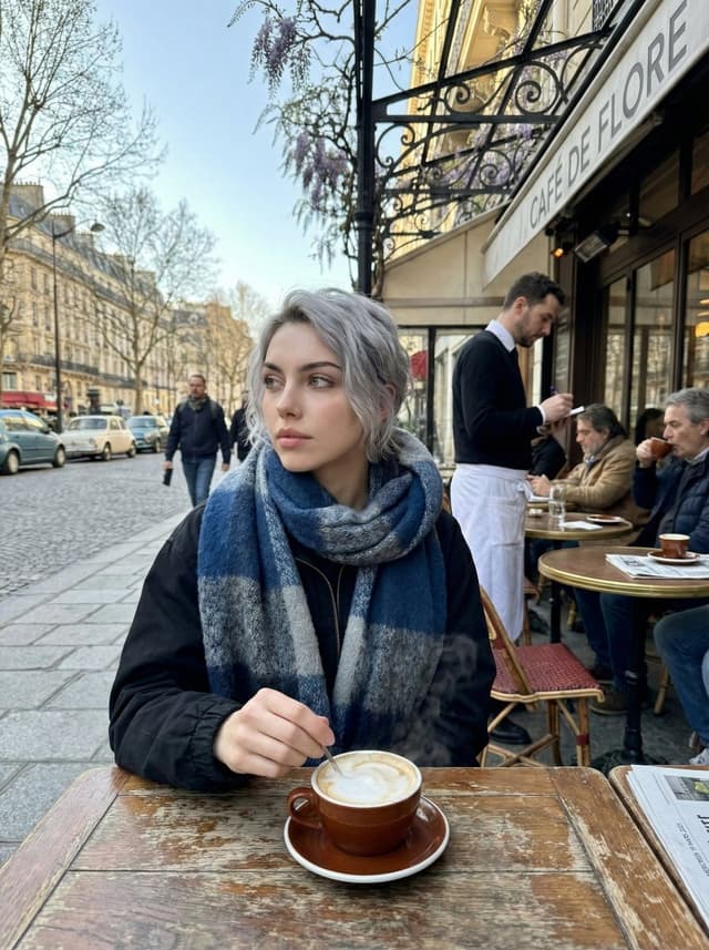 Paris Marais cafe terrace portrait prompt — output
