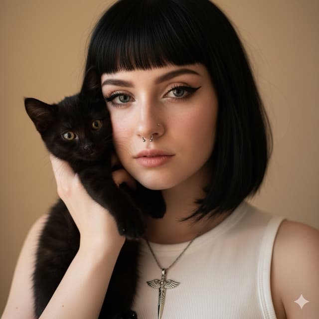 Profile / Avatar - Soft Grunge Portrait with Black Cat — output