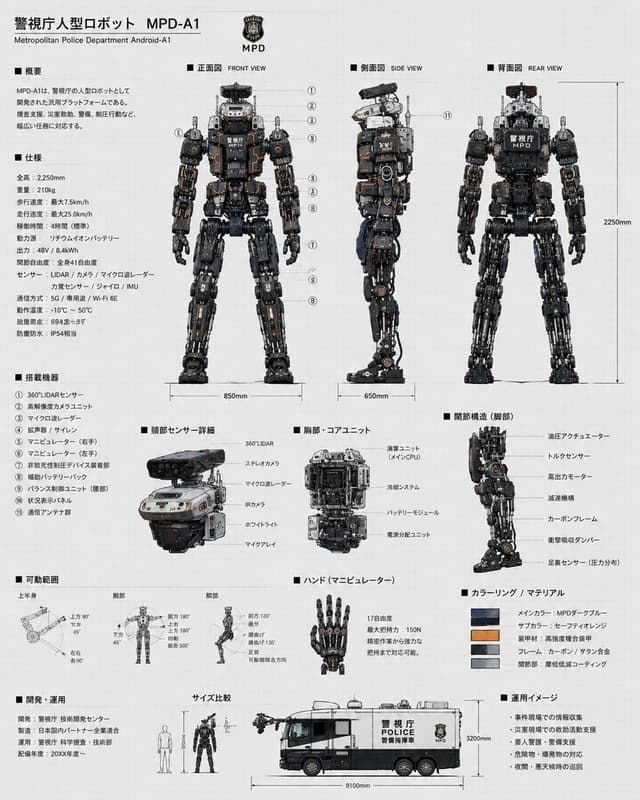 Infographic / Edu Visual - Police Robot Blueprint — output