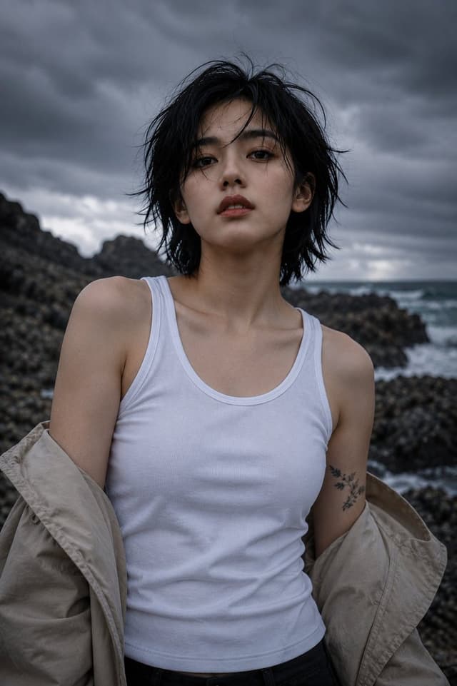 Product Marketing - Volcanic Coastline Fashion Portrait — output