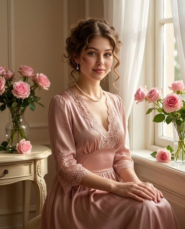 Profile / Avatar - Identity-Preserving Satin Dress Portrait — output
