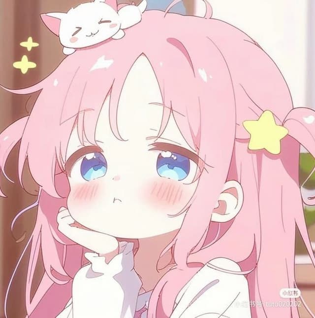 YouTube Thumbnail - Sleepy Pink-Haired Chibi Girl — output