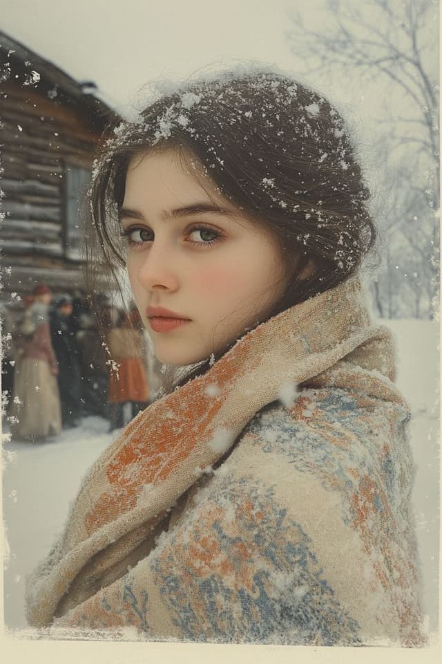 Cinematic Winter Portrait with Snowflakes — output