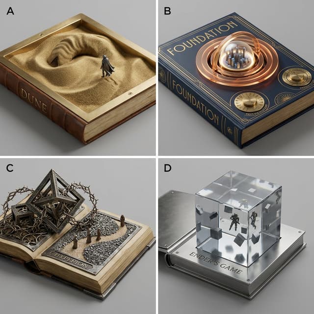 Product Marketing - Sci-Fi Book Cover Diorama Grid Prompt — output