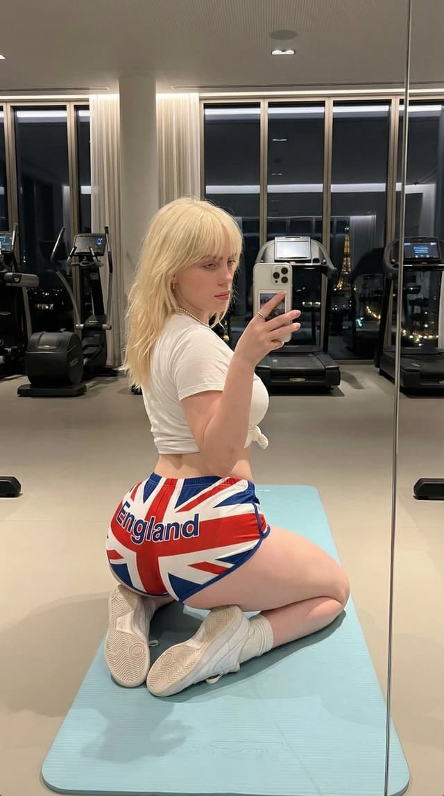 Exaggerated Figure Mirror Selfie of Billie Eilish — output