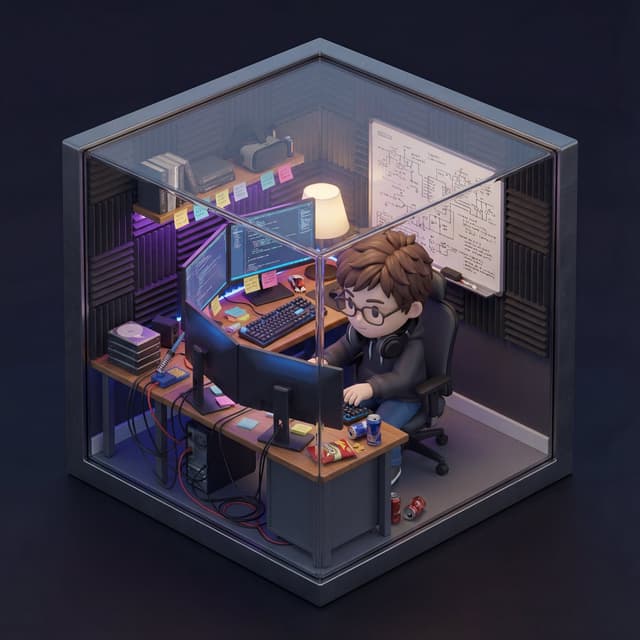 Isometric 3D Miniature Room with Chibi Character Prompt — output
