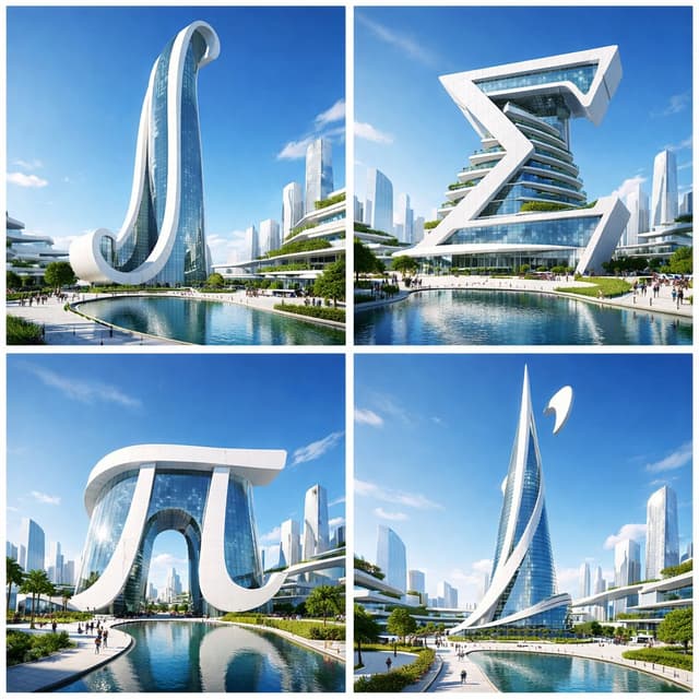 Infographic / Edu Visual - Calculus Symbols as Futuristic Architecture — output