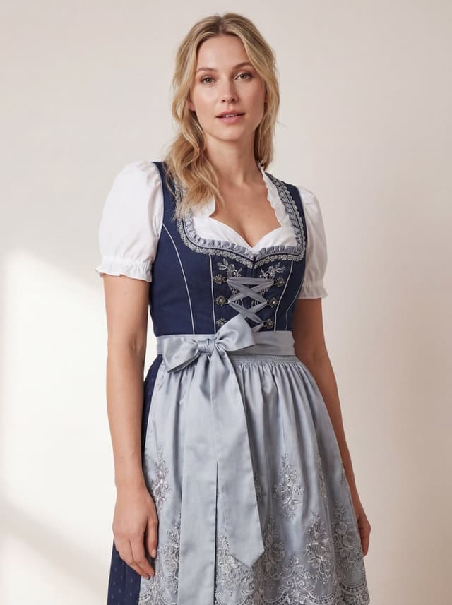 Hyper-Realistic Studio Photo of a Woman in Bavarian Dirndl — output