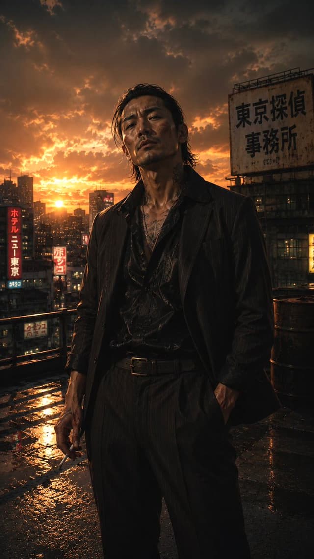 Comic / Storyboard - Tokyo Noir Detective Rooftop — output