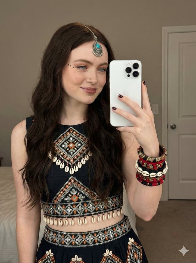 Profile / Avatar - Bohemian-Indian Fusion Mirror Selfie Prompt — output