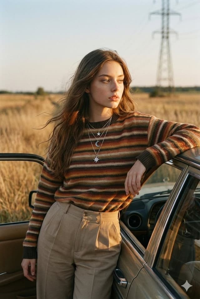 Vintage Analog Portrait in Golden Hour Countryside — output