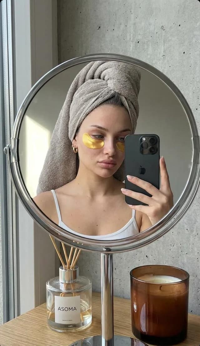 Photorealistic Mirror Selfie with Eye Patches and Turban — output