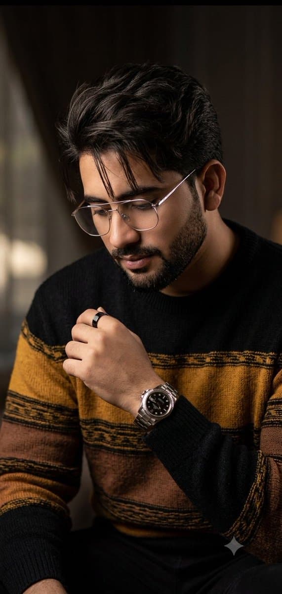 Profile / Avatar - Editorial Man Portrait with Silver Glasses — output