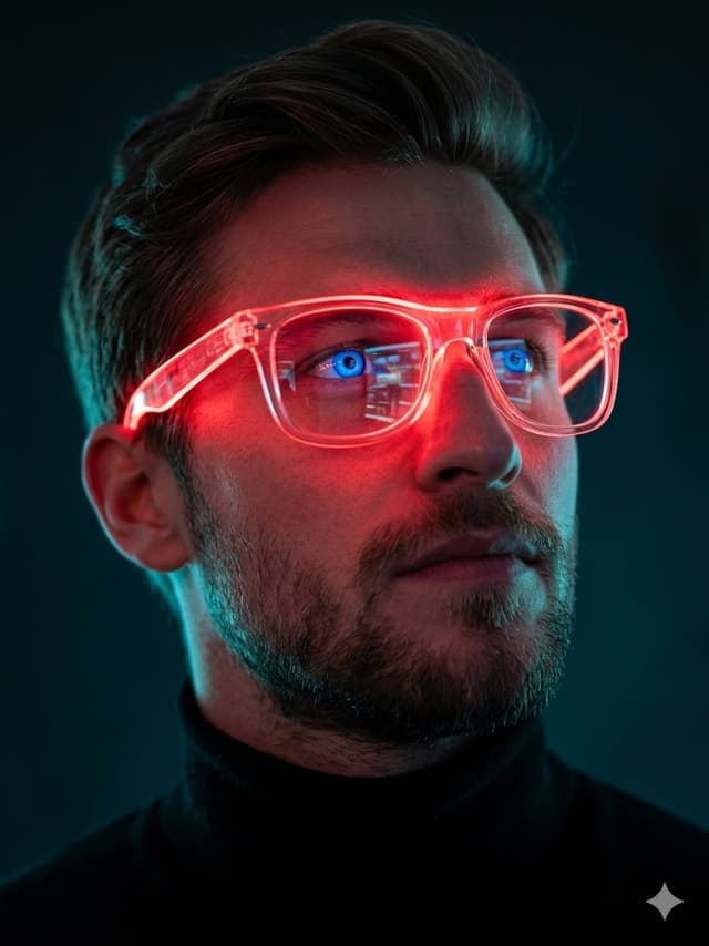 Profile / Avatar - Neon Red Glasses Cinematic Portrait — output