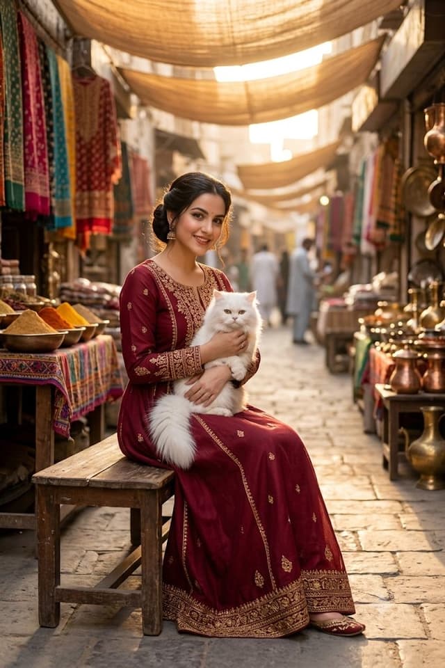 Product Marketing - South Asian Woman in Vibrant Bazaar — output