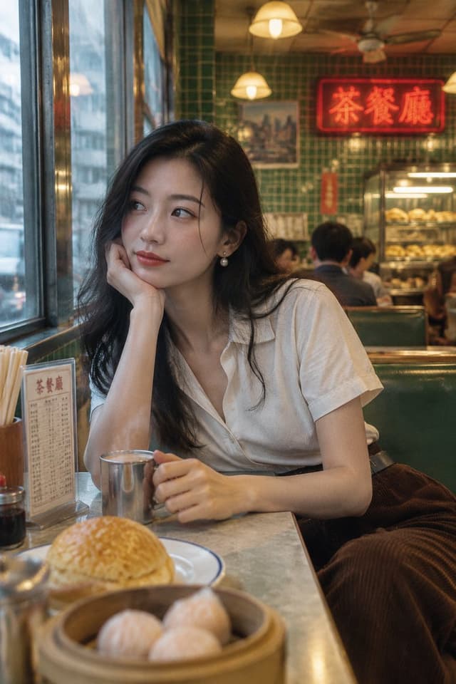 Profile / Avatar - Retro Hong Kong Cha Chaan Teng Portrait Prompt — output