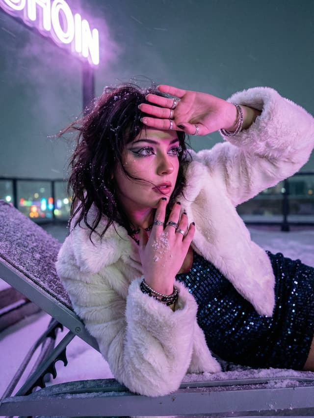 Cinematic Collage and Moody Winter Portrait Prompts — output