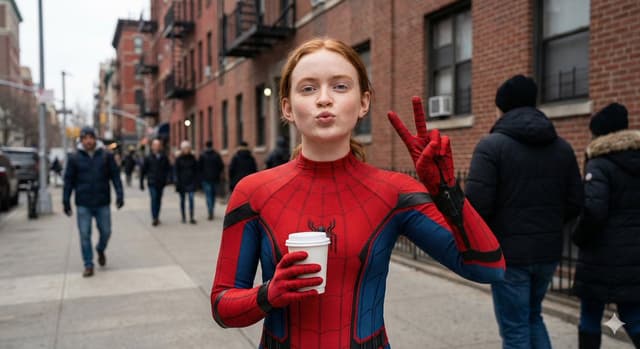 Ultra Photorealistic Spider-Girl Candid Portrait (Sadie Sink Likeness) — output