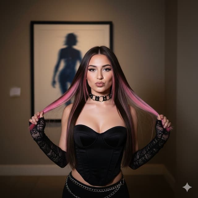 Y2K Influencer Flash Photo with Pink Highlights — output
