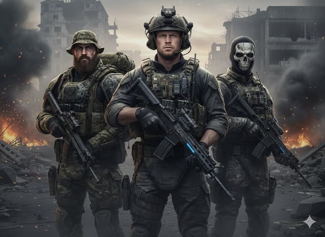 Game Asset - Hyper-Realistic Military Squad Portrait — output