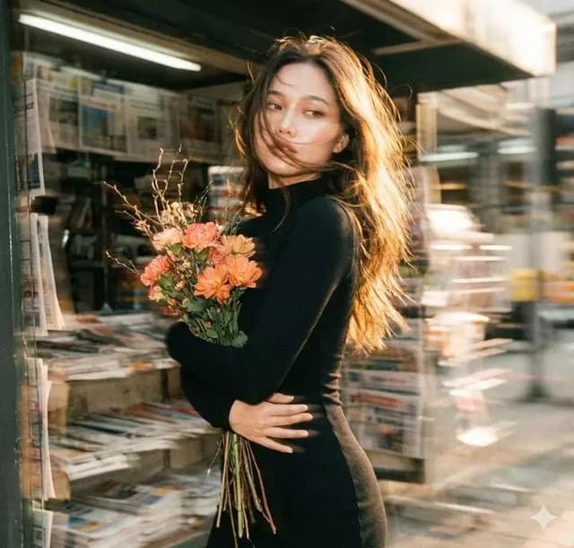 Vintage Film Aesthetic Portrait with Motion Blur — output