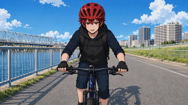 Comic / Storyboard - Anime Cyclist on Riverside Road — output