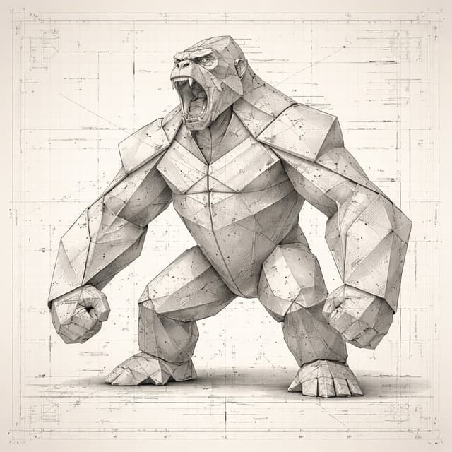 Hyper-Detailed Folded-Paper Blueprint of King Kong — output