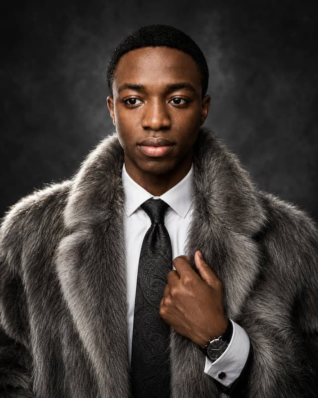 Profile / Avatar - Luxury Fur Coat Editorial Portrait — output