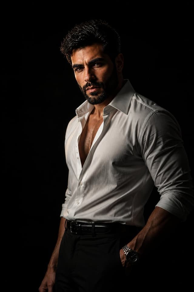 Social Media Post - Masculine Fashion Editorial Portrait — output