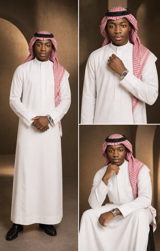 Product Marketing - Luxury Arabian Fashion Editorial Triptych — output