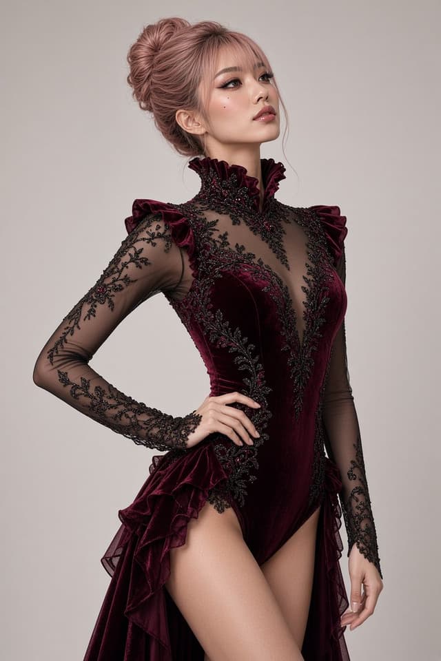 Social Media Post - Red Velvet Leotard Portrait Comparison