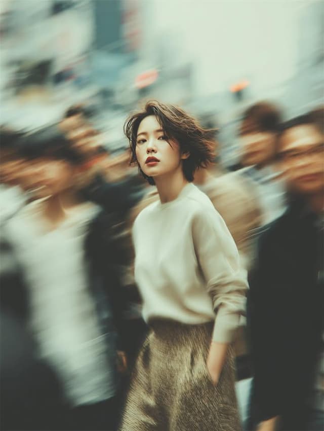 Cinematic Street Portrait with Motion Blur — output