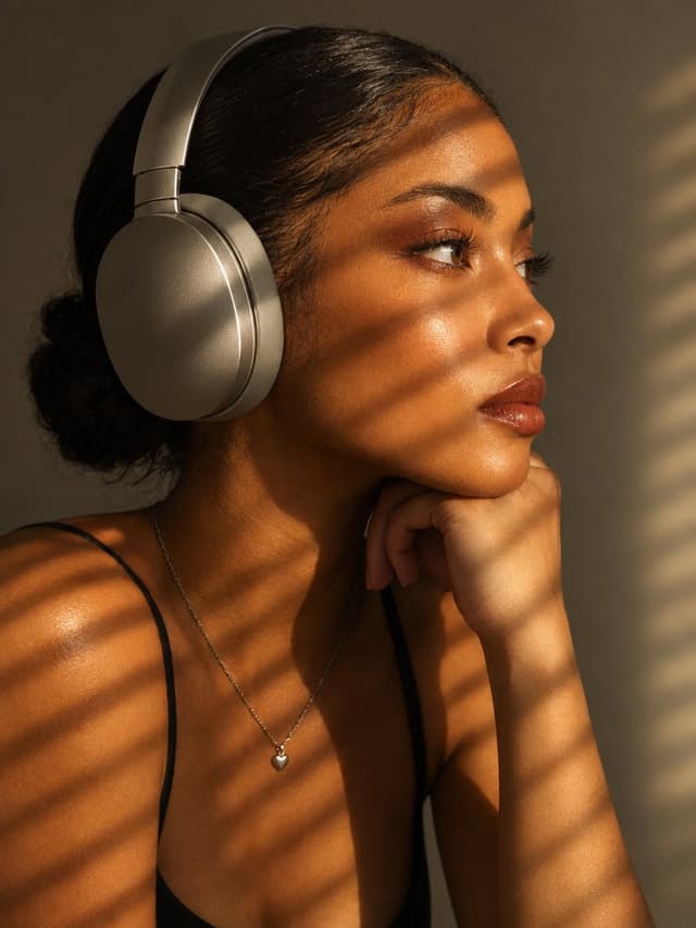 Profile / Avatar - Sunlit Portrait with Headphones — output