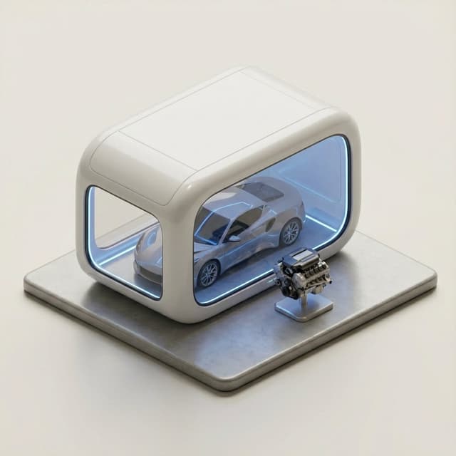 Minimalist 3D Isometric Car Showroom Model — output