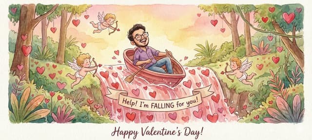Image Transformation into Watercolor Valentine's Day Card — output