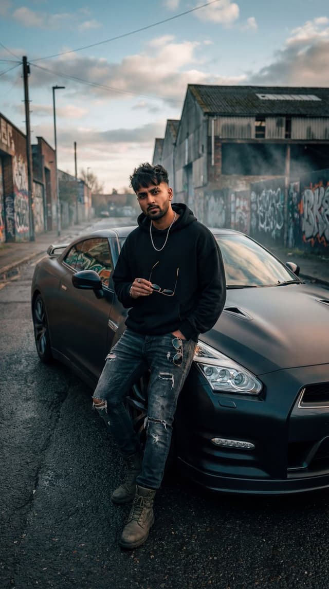 Product Marketing - Grunge Street Photography Portrait with a Sports Car — output