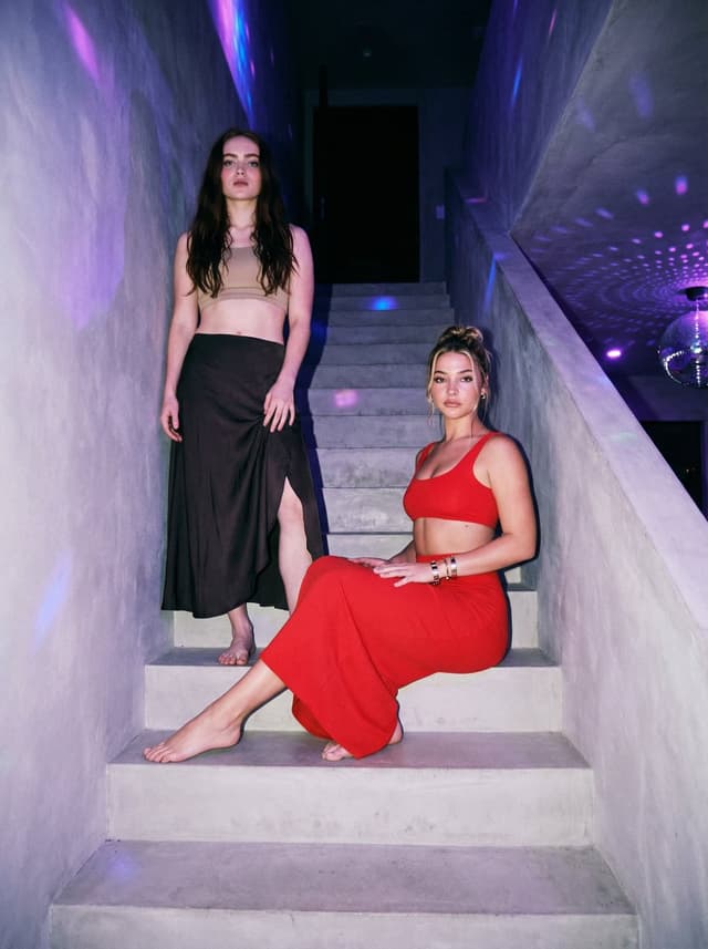 Product Marketing - Stylized Nighttime Group Photo on Concrete Staircase — output