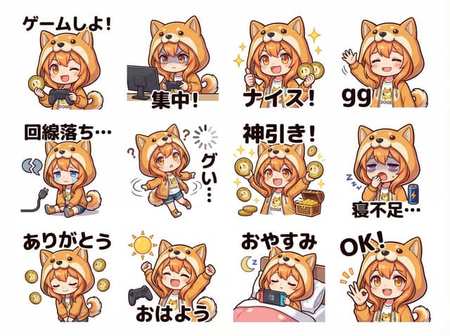 Cute Shima-enaga LINE sticker set — output