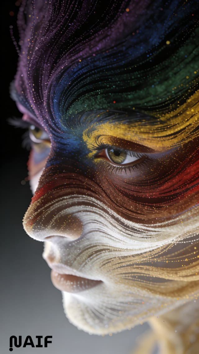Abstract Fibonacci Particle Facial Features CGI Prompt — output