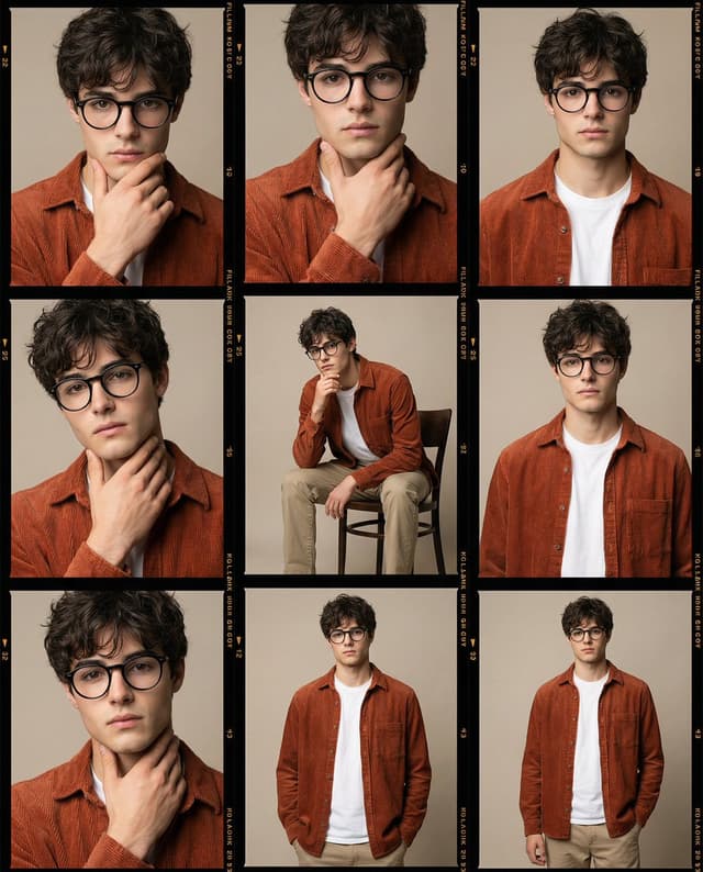 High-Fidelity Editorial Contact Sheet Portrait Session — output