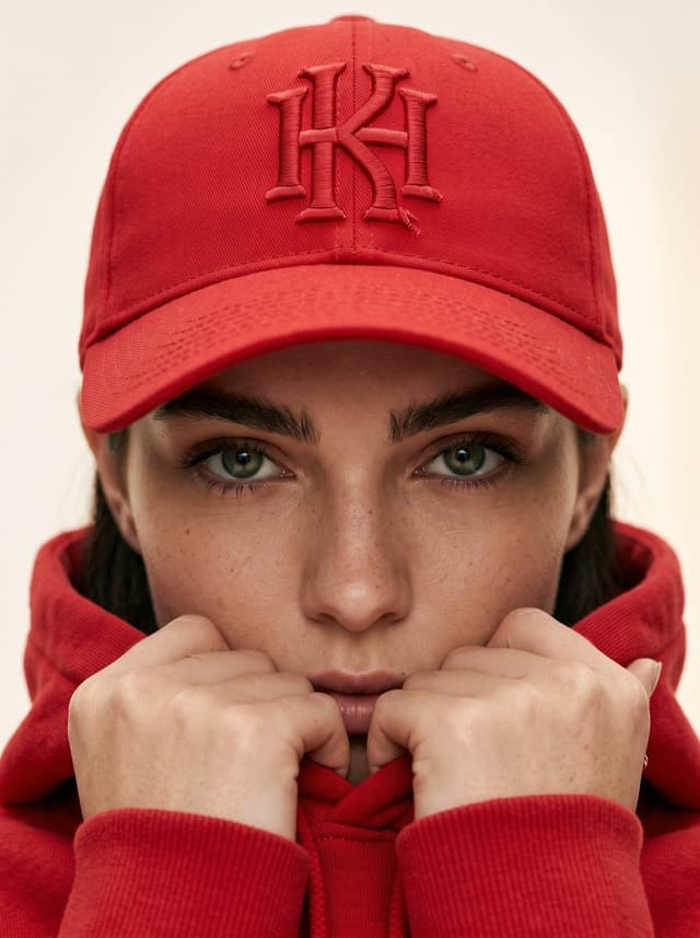 E-commerce Main Image - Tight Red Cap Fashion CloseUp — output