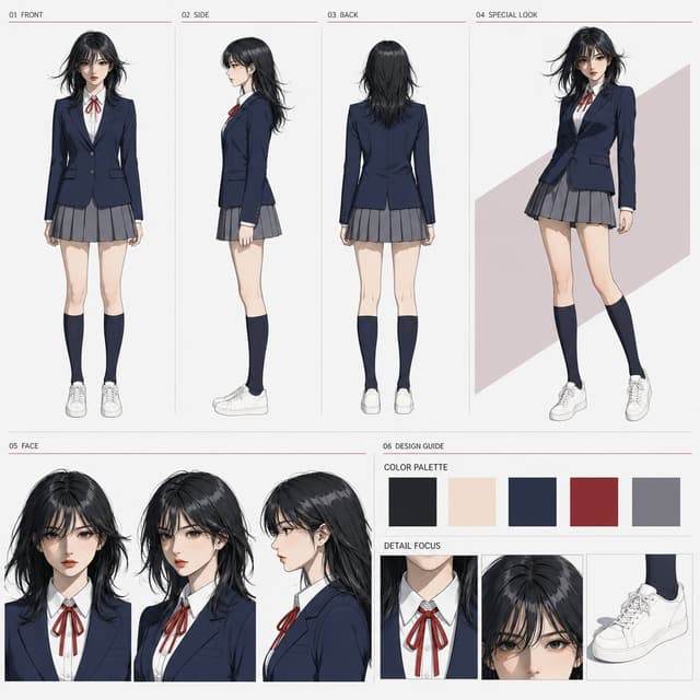 Comic / Storyboard - Anime Character Sheet Reference Prompt — output