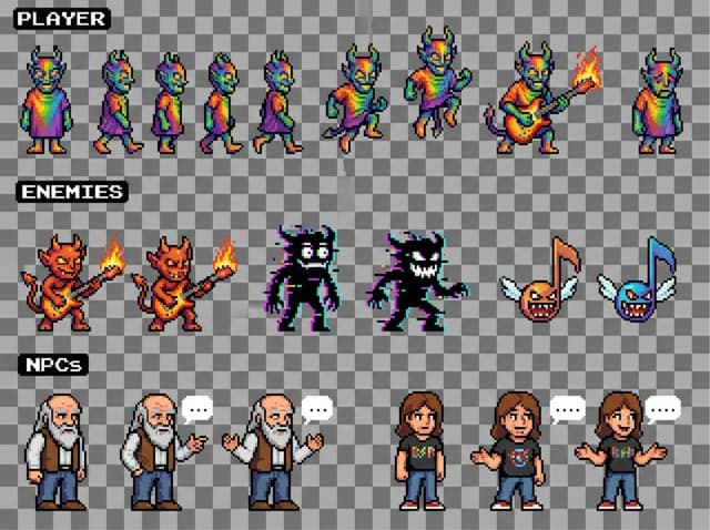 Sprite sheet for 2D NES platformer — output